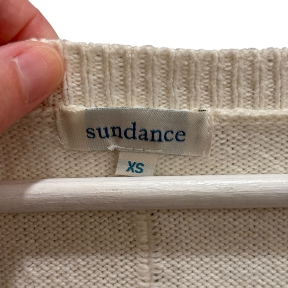 Sundance Silk Blend V Neck Womens Cream Sweater Size XS - Picture 6 of 6